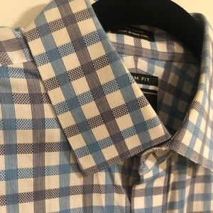 Neiman Marcus Blue Check Dress Shirt